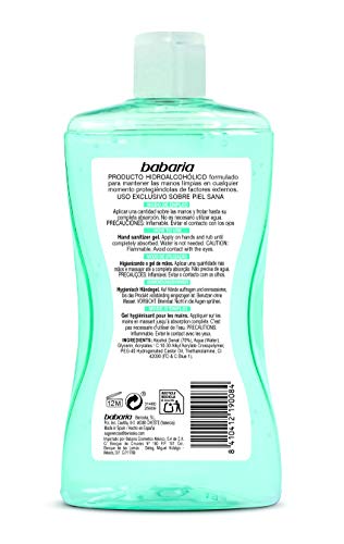 BABARIA HIGIENIZANTE 70% Alcohol Gel DE Manos 300ML SANITIZER HIGIEN 300 M, Negro, Estándar