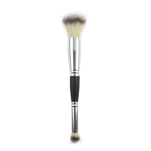 Babysbreath Cepillo de maquillaje de doble cabeza profesional Blush Brush Cepillo de sombra de ojos Herramientas de belleza