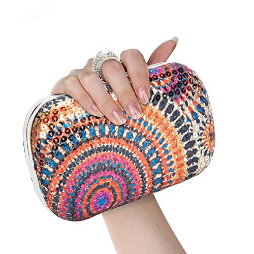 BAIGIO Bolso Fiesta Mujer Lentejuelas, Clutch Bolso de Noche Boda Cartera de Mano Cadena para Ceremonia Novia, Colores