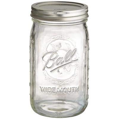 BALL MASON JARS 1440006704 - Paquete de 4 frascos de 945 ml para conserva con boca ancha