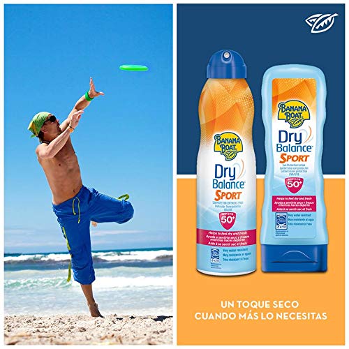 Banana Boat Dry Balance Sport SPF50 - Crema solar hidratante para deportistas en Spray solar 220ml