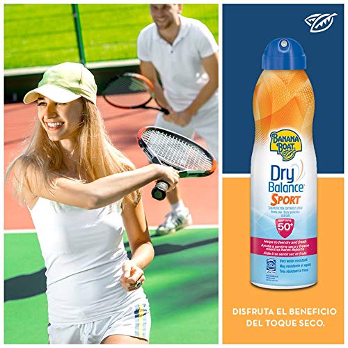 Banana Boat Dry Balance Sport SPF50 - Crema solar hidratante para deportistas en Spray solar 220ml