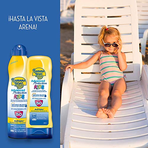 Banana Boat KIDS Advanced Protection - Loción Solar Protectora para Niños con Protección SPF 50, Fórmula Anti-Arena y muy Resistente al Agua, Crema Solar 180 ml