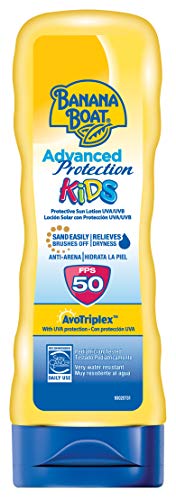 Banana Boat KIDS Advanced Protection - Loción Solar Protectora para Niños con Protección SPF 50, Fórmula Anti-Arena y muy Resistente al Agua, Crema Solar 180 ml