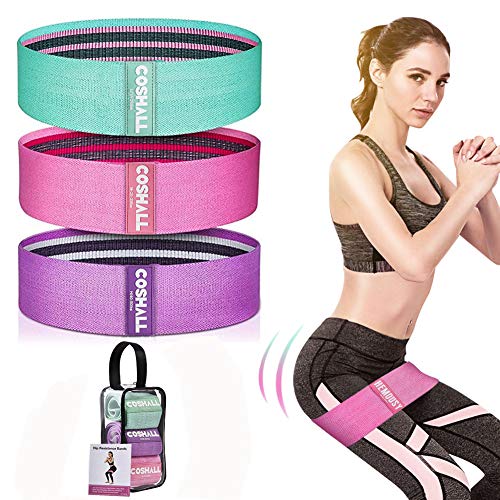 Bandas Elásticas Fitness Conjunto,Bandas De Resistencia Para Mujeres Bandas De Ejercicios Para Piernas y Glúteos - 3 Niveles Bandas De Cadera Antideslizantes Para Sentadillas Glute Yoga Pilates