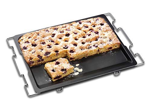 Bandeja para horno universal con asas de acero inoxidable - ajustables 41-51 cm - antiadherente