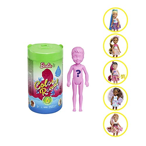 Barbie Reveal Muñeca Chelsea que revela sus colores con agua, incluye ropa y accesorios (Mattel GPD41) , color/modelo surtido