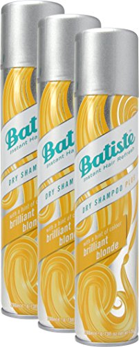 Batiste Brilliant Blonde Champú en seco con un toque de color para cabellos rubios, para todos los tipos de cabello (3 recipientes de 200 ml)