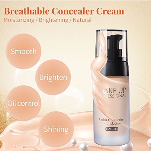 BB Cream Foundation Bare Makeup Concealer Light/Medium Skintones para la crema hidratante facial Cover Up Skin Flaw Isolation Dust UV(3#)