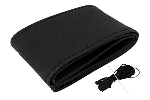 BC Corona INT30181 Funda de Volante Negra Cosida para Coche Color Acabado simil Piel Universal