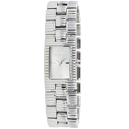 BCBG MAX Azria GL4048 - Reloj analógico de Cuarzo para Mujer con Correa de Acero Inoxidable, Color Plateado