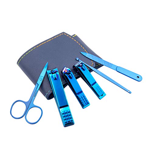 Beaupretty Set de Manicura Cortaúñas Kit de Pedicura de Acero Inoxidable Cortaúñas Cortaúñas Suministros de Manicura Portátiles con Bolsa para Viajes a Domicilio (Azul)