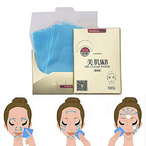 Beito Papel Secante De Aceite 100 Hojas/Paquete Tejidos que absorben el aceite natural Papel secante al aceite portátil Hojas premium para el secado facial Cuidado facial de la piel