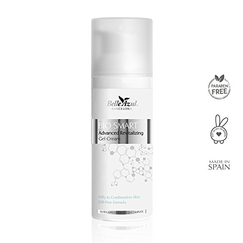 Belle Azul - BIO SMART - Gel Regenerativo Facial - Tratamiento Antienvejecimiento e Hidratante para pieles mixtas o grasas, con Células de raíz de manzana, Vegano, 50 ml