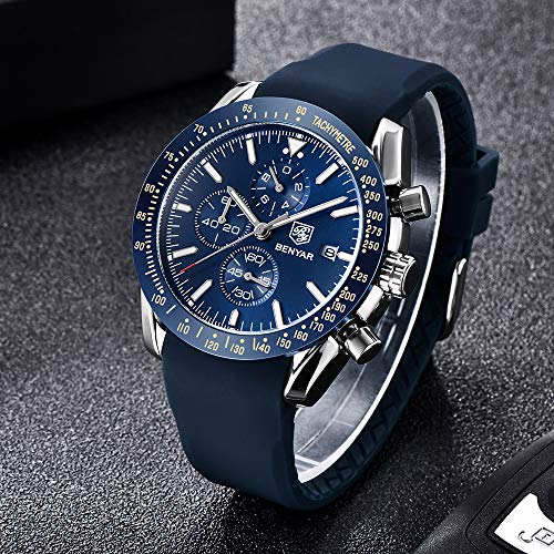 BENYAR Sport Casual Reloj de Pulsera de Cuarzo analógico Impermeable para Hombres