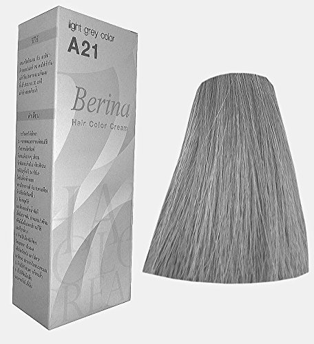 Berina Tinte Permanente para el Cabello Color Crema # A21 Gris Claro Hecho en Tailandia