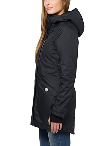 Berydale Parka para mujer con capucha y lazos para los pulgares, Negro, 40