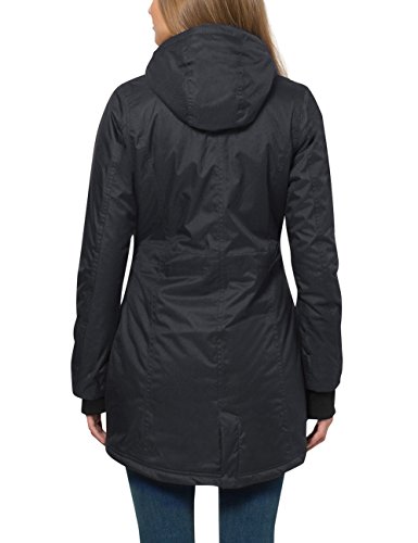 Berydale Parka para mujer con capucha y lazos para los pulgares, Negro, 40