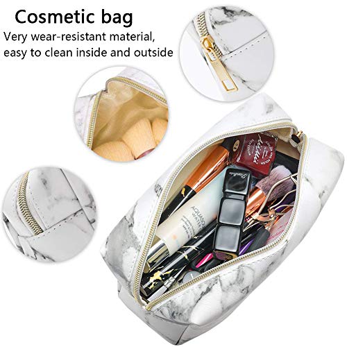 BETOY Bolsa de Cosméticos Organizador Organizador de cosméticos,Bolsa de Maquillaje de Mármol Caja de Maquillaje Contenedor para Herramientas de Maquillaje Viaje Bolso portátil del Lavado del Viaje