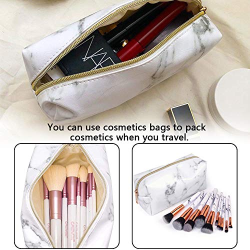 BETOY Bolsa de Cosméticos Organizador Organizador de cosméticos,Bolsa de Maquillaje de Mármol Caja de Maquillaje Contenedor para Herramientas de Maquillaje Viaje Bolso portátil del Lavado del Viaje