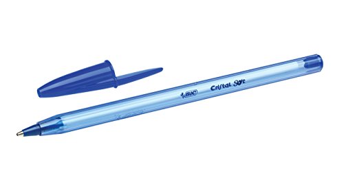 BIC Cristal Soft bolígrafos punta media (1,2 mm) - Azul, Blíster de 4 unidades