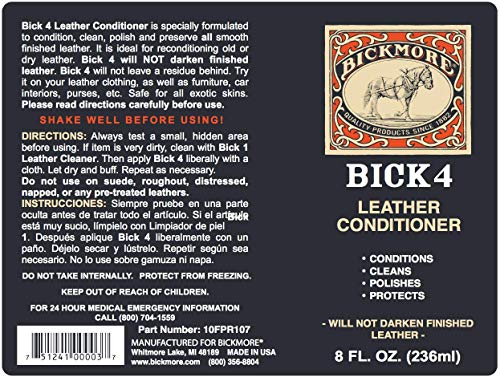 Bickmore Bick 4 Leather Conditioner Polishes Farming Horse Care Equipment 8oz