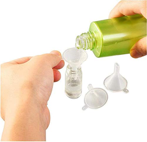 Biluer Mini Embudo, 60PCS Plásticos Embudo Cocina Embudo para Botellas de Laboratorio Arena Arte Perfumes Especias Aceites Esenciales Y Actividades Recreativas