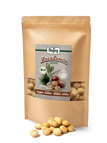 Biojoy Nueces de Macadamia orgánicas, crudas y enteras sin tostar y sin sal (1 kg)