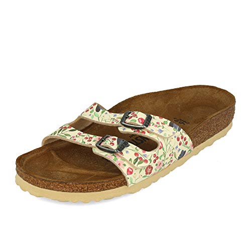 Birkenstock Schuhe Ibiza Birko-Flor Schmal Meadow Flowers Beige (1013547) 36 Beige