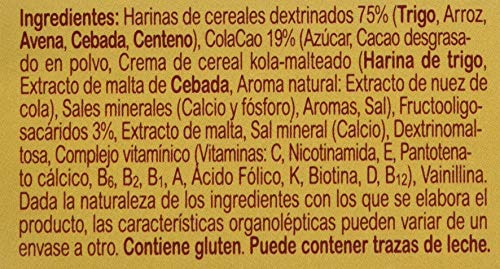 Blevit Plus Cola Cao, 1 unidad 600 gr. A partir de los 12 meses, contiene gluten.