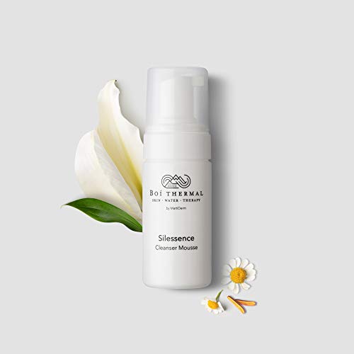 Boí Thermal Silessence Cleanser Mousse. Limpiador Facial Natural. Limpia Y Desmaquilla La Piel Del Rostro Con Eficacia. Cosmética Natural Y Vegana. Apto Para Pieles Sensibles. Hipoalergénico. 100 ml.