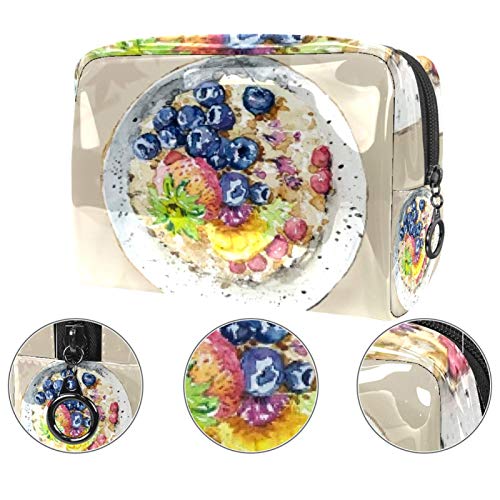 Bolsa de maquillaje portátil con cremallera bolsa de aseo de viaje para las mujeres práctico almacenamiento cosmético bolsa desayuno fruta avena