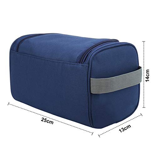 Bolsas de Aseo Neceser de Viaje Mujer Hombre Neceser para Colgar con con el Gancho Colgante Impermeable y Plegable Bolsa de Cosméticos de Baño Multifuncion para Viaje Hogar Vacaciones Azul