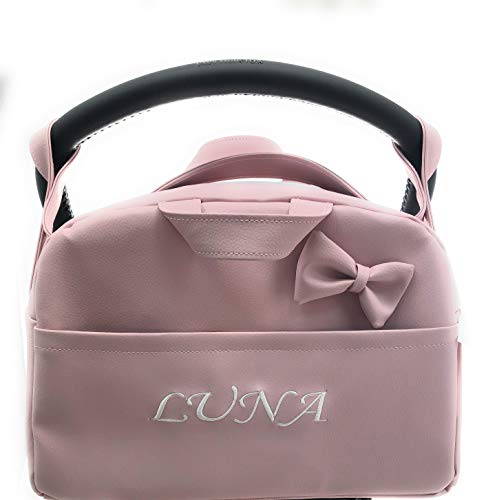 Bolso Carrito Bebe Polipiel Personalizado con nombre bordado + Regalo de un babero -Danielstore