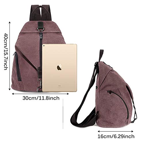 Bolso Mochila Mujer Casual Pequeña Mochilas Mujer Antirrobo, JOSEKO Señoras Bolsa de Viaje Bolsa de Escuela Bolsa Vintage Bolsa de Gran Capacidad Informal para Viajes Senderismo Regalo Mujer