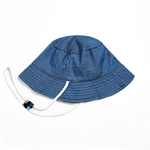 Boomly Bebé Niño Sombrero para el Sol Protector Solar Protección UV Tapa de la Cuenca Sombrero de Pescador Tiburón Impresión Verano Secado rápido Gorra de Visera (Azul, 1.5-3 años)