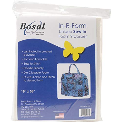 Bosal 18 x 58-Inch in-r-Form único Estabilizador de Espuma de Tela, Color Blanco