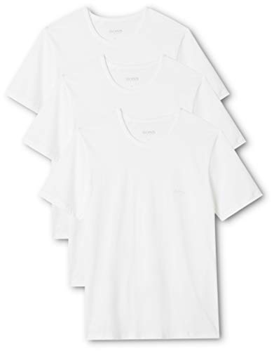 BOSS T-Shirt RN 3p Co Camiseta para Hombre, Blanco (White 100), Large, pack de 3