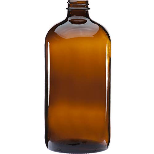 Boston Round Pharma Veral Botellas Ámbar Vacias de Plástico para Jabón, Champú, Acondicionador, Aceite Esencial Aceite para Masajes Perfume Aroma terapia Lociones 28/410 Pharma Veral (300, 1000 ml)