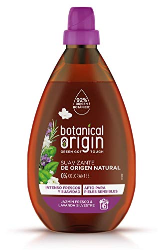 Botanical Origin Suavizante para Ropa Ecológico Apto para Pieles Sensibles, Fragancia Jazmín Fresco y Lavanda Silvestre - 270 Lavados