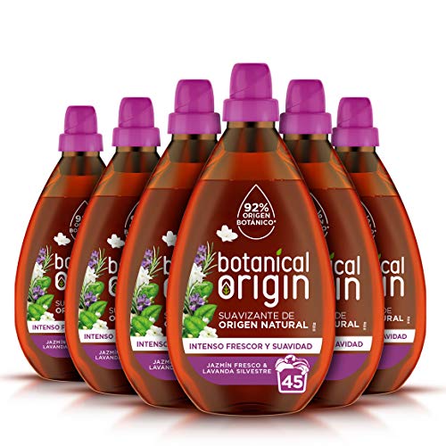 Botanical Origin Suavizante para Ropa Ecológico Apto para Pieles Sensibles, Fragancia Jazmín Fresco y Lavanda Silvestre - 270 Lavados