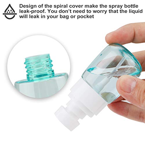 Botella de espray portátil de 30 ml, recargable, duradera, pulverizador, dispensadores de líquido, plástico vacío, transparente, para viaje, pequeño atomizador de 3 unidades