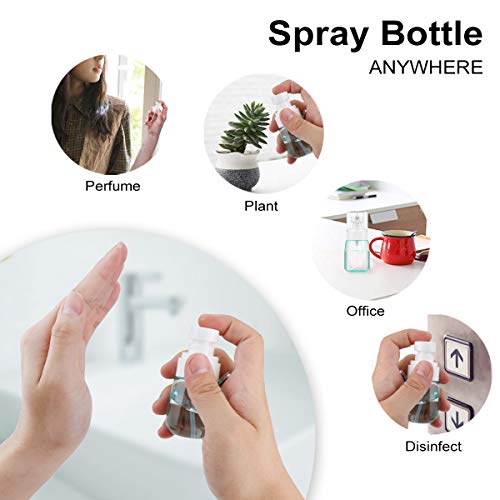 Botella de espray portátil de 30 ml, recargable, duradera, pulverizador, dispensadores de líquido, plástico vacío, transparente, para viaje, pequeño atomizador de 3 unidades