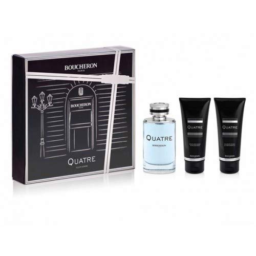 Boucheron - Quatre homme eau de toilette 100ml + allover shower gel tube 100ml + after shave balm tube 100ml Hombre