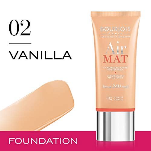 Bourjois Air Mat 24H, Base de Maquillaje, Tono 02 Vanilla, 30 ml