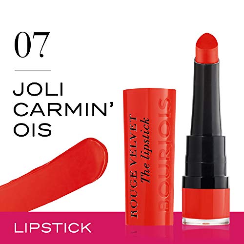 Bourjois Velvet The Lipstick Barra de Labios Tono 07 (Joli carmin’ois), 2.4 g