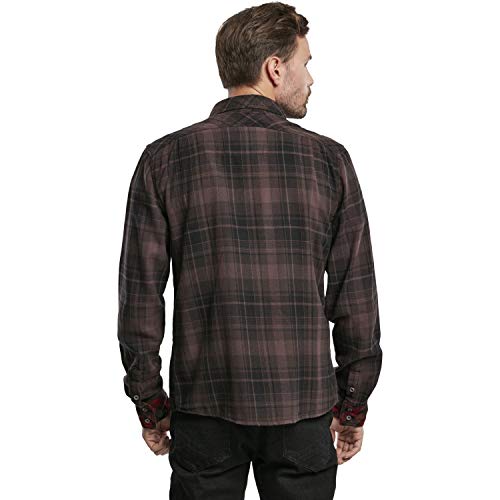 Brandit Hombres CheckCamisa Duncan Marrón / Negro tamaño S