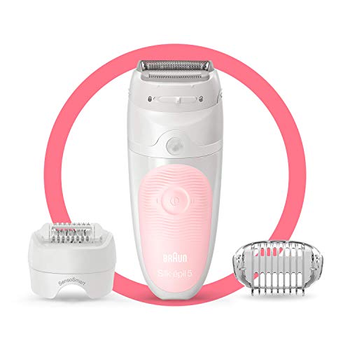 Braun Silk-épil 5 5-620 Depiladora eléctrica para mujer, cabezal de afeitado y recorte depilación suave, tecnología de pinzas micro-grip, uso en húmedo