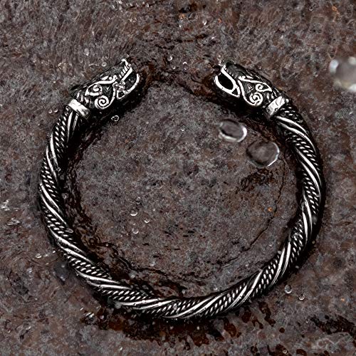 Brazalete vikingo para hombre de acero inoxidable macizo – Hecho para la eternidad sin decoloración