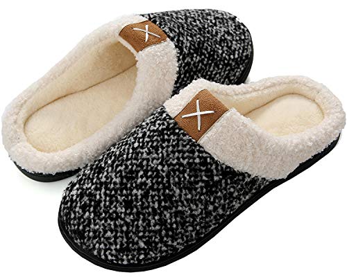 Brfash Zapatillas de Estar por Casa Hombre Invierno Memory Foam Pantuflas Suave Caliente Algodón Antideslizante